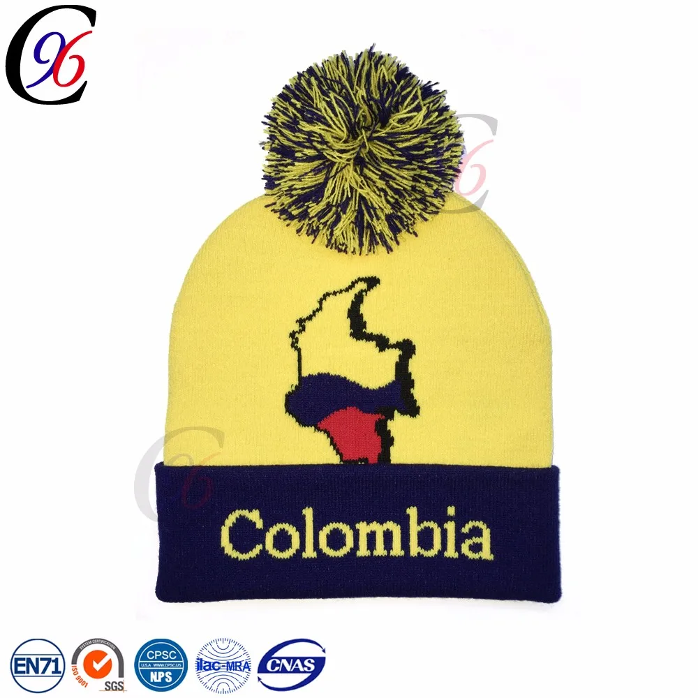 Chengxing wholesale custom funny children cheap fashion printed plain beanie winter sports ski crochet knitted toque 