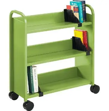 Library Double Sided Book Trolley / Mobile Steel Book Cart For Sale ...