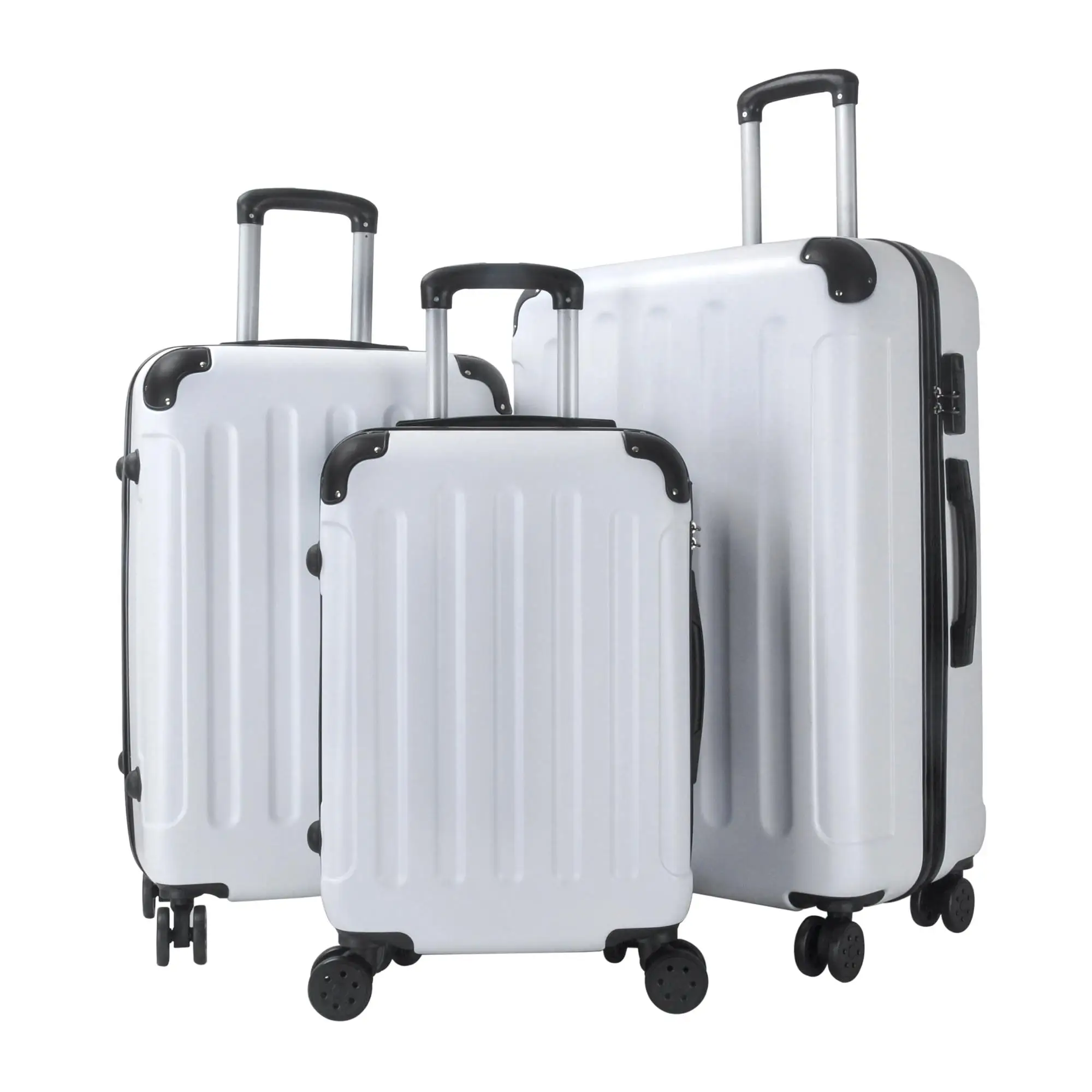 High Quality Trolley Suitcase 3pcs Set Hard Shell Luggage Zipper Frame ...