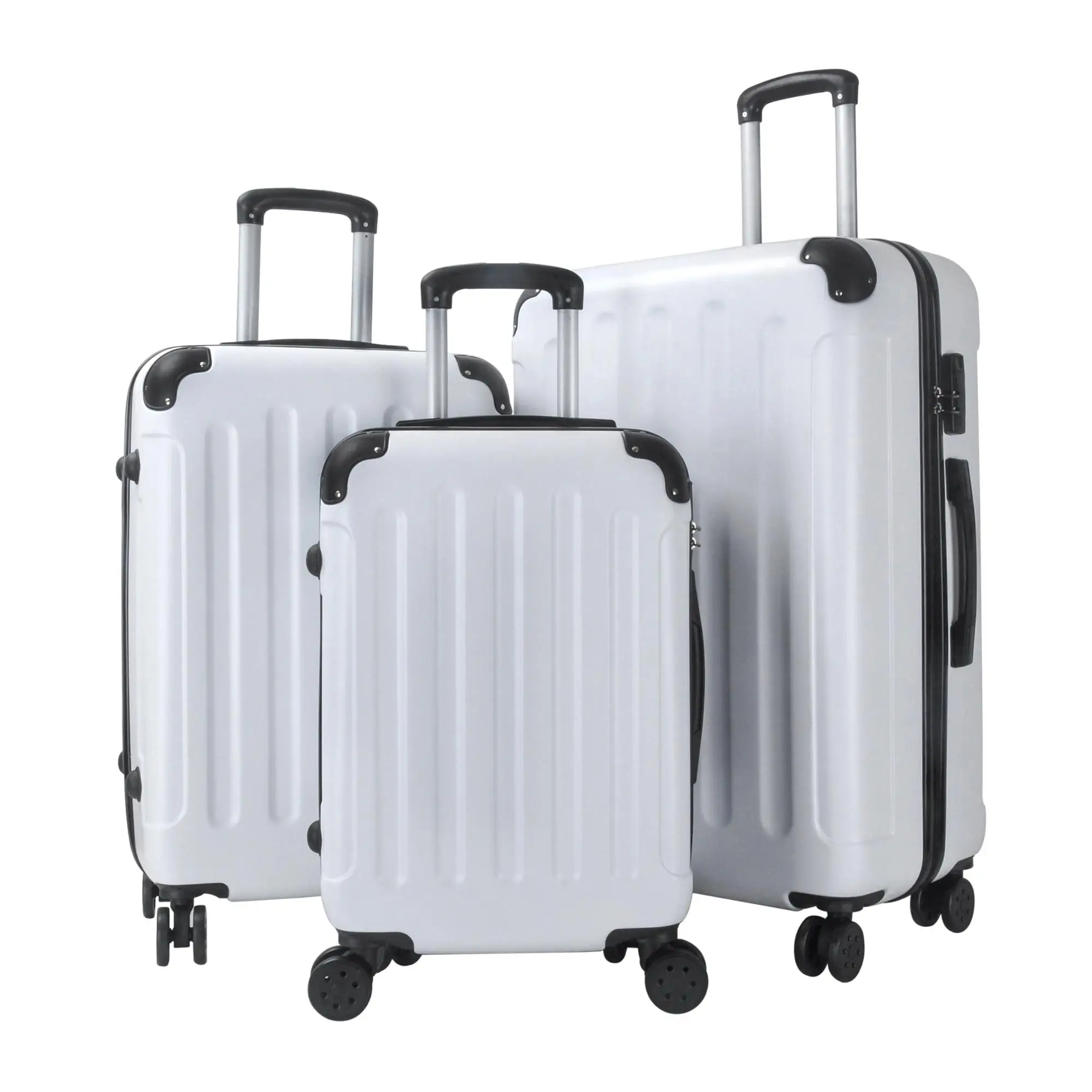 High Quality Trolley Suitcase 3pcs Set Hard Shell Luggage Zipper Frame