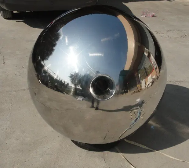 satin stainless steel sphere sculpture