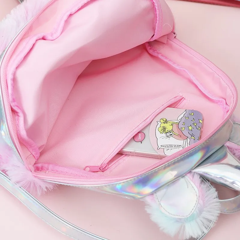 pink plush backpack