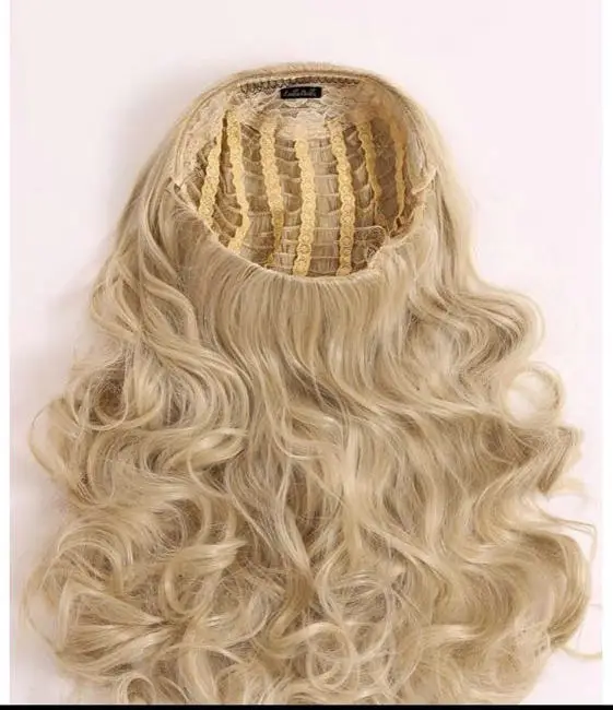 Fashion Wavy 3/4 Human Hair Half Wigs Unprocessed Virgin Brazilian ...