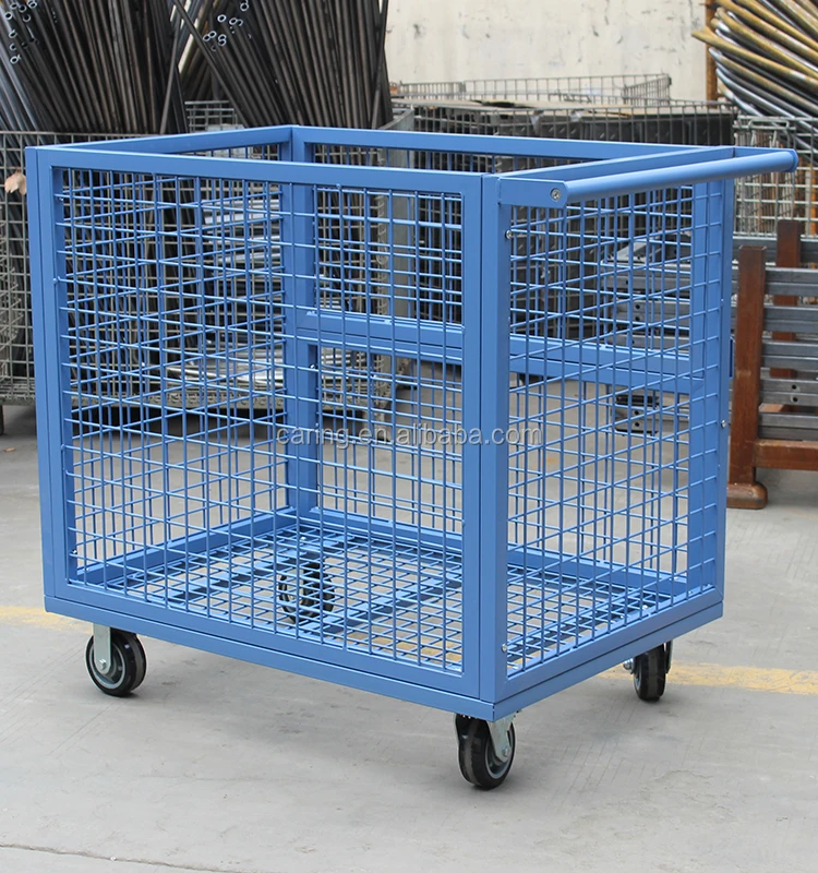 Heavy Duty Warehouse Cage Trolley With Hinged Side Door - Buy Warehouse ...