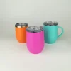 high quality double wall stainless steel insulated wine tumbler with lid handle wholesale blank mugs