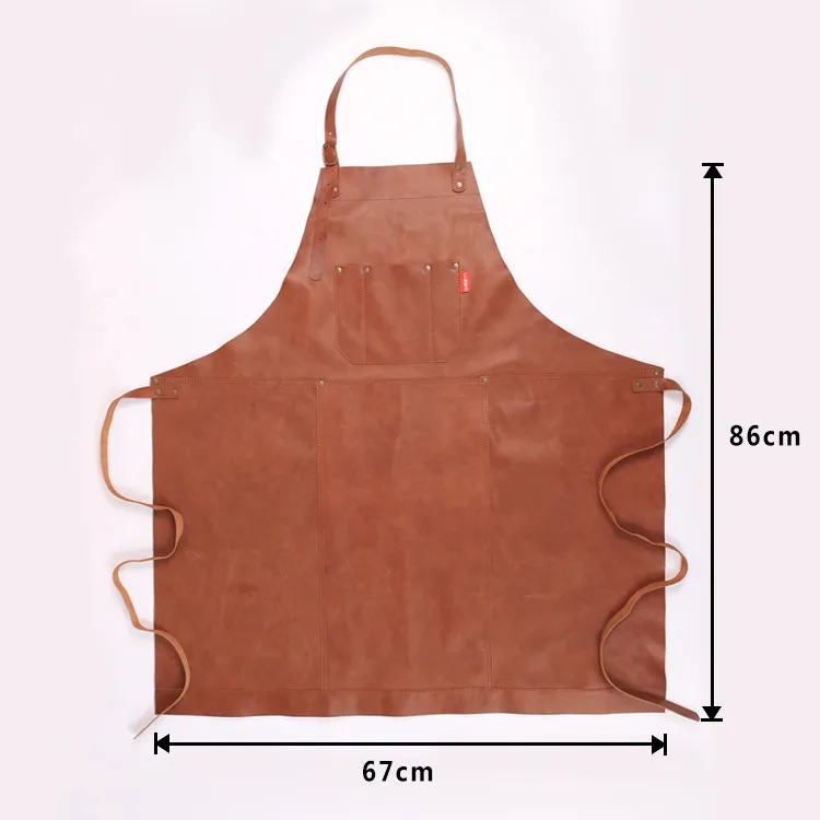 定制男士可调皮革屠夫工作围裙