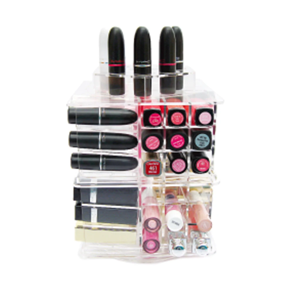 360 Degree Rotating Lip Gloss Organizer Display Rack Spinning Acrylic