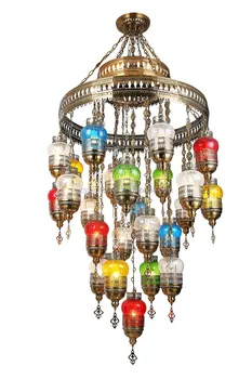 Multi Colored Gl Ball Chandelier For Party Decoration Multi Colored Gl Ball Chandelier