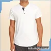 White Henley T Shirts For Men Custom Three Buttons Quality Clothes