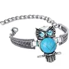 Vintage style owl design gemstone bracelet bangle wholesale owl bangle in good price
