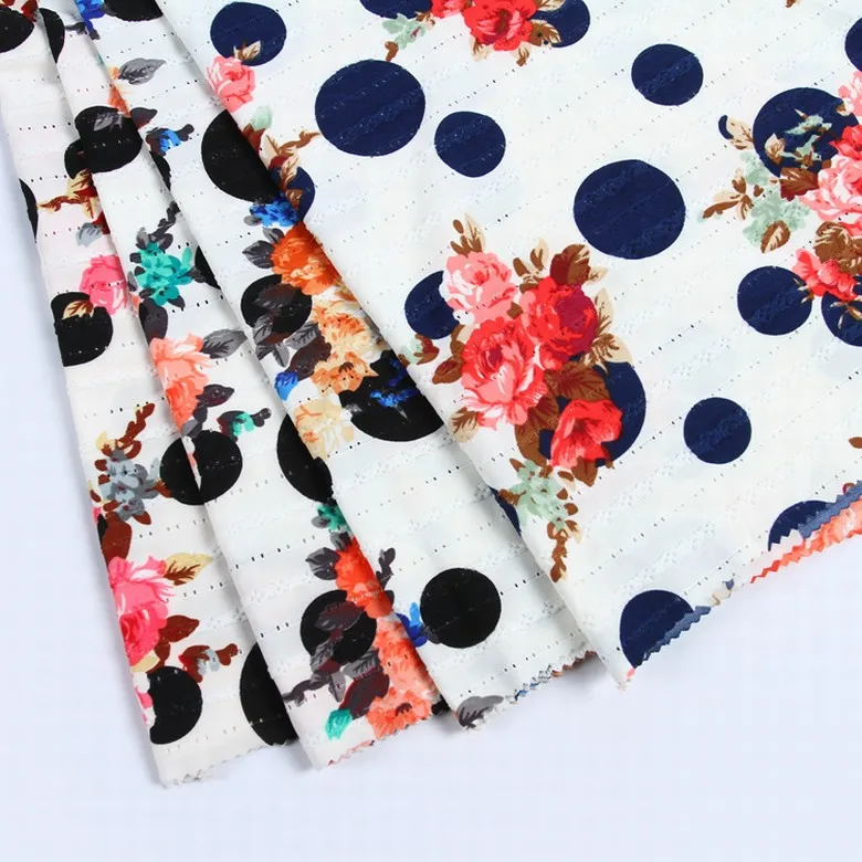 
High quality floral printed dress jersey jacquard fabric print design 