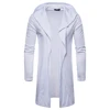 New Hooded Male Solid Color Cotton Long Sleeve Longline t shirt