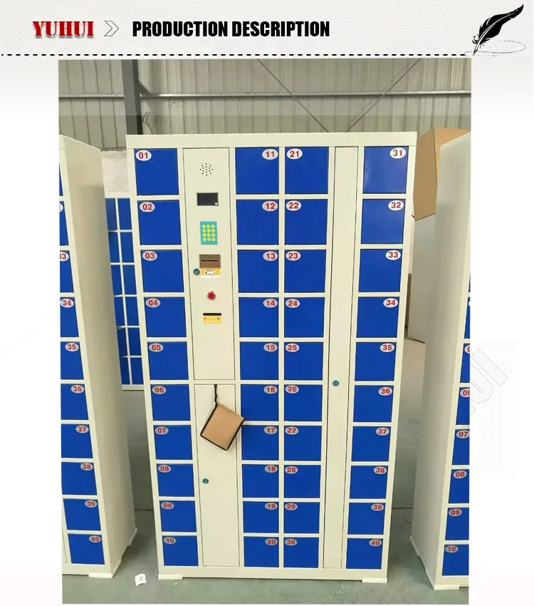 Hot Selling 40 Doors Metal Luggage Locker Charging Vending Machine For