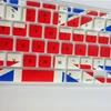 UK flag keyboard stickers on the computer keyboard