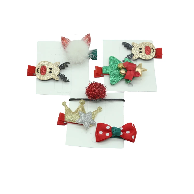 kids christmas hair clips