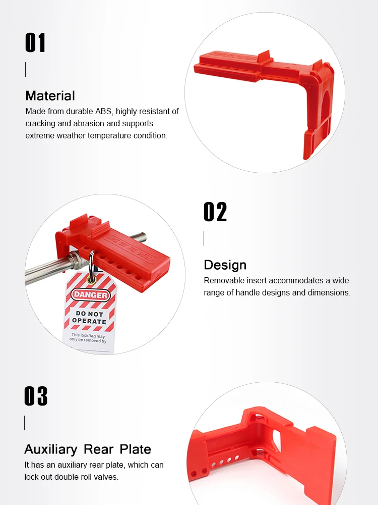 Electrical Universal Loto Abs Safety Adjustable Ball Valve Handle