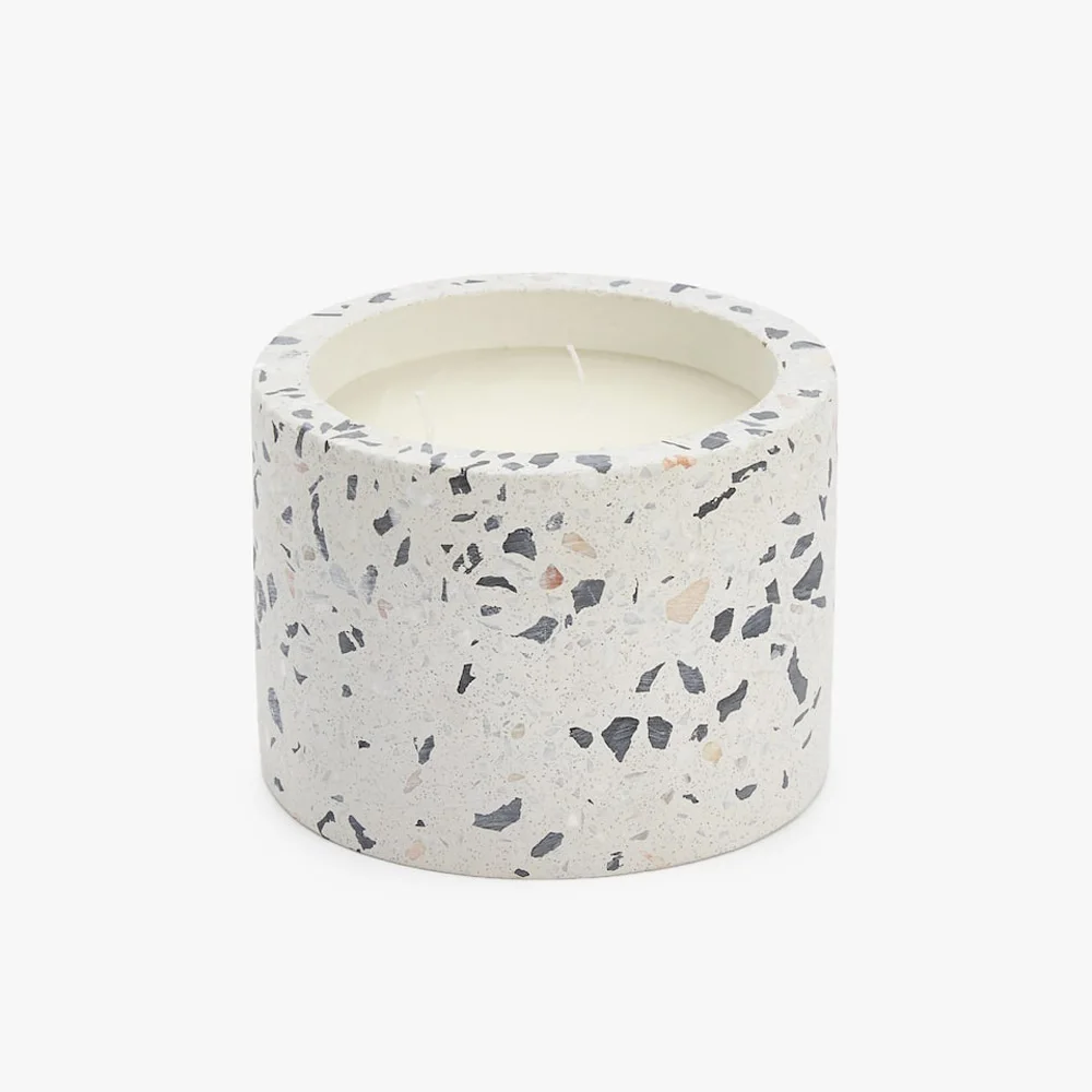 Round Concrete Cement Candle Container Terrazzo Candle Holder Buy