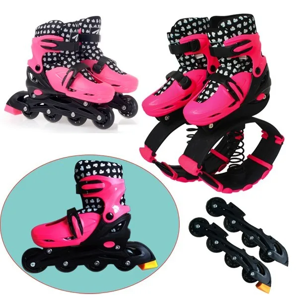 2 in 1 kangaroo bounce space jumping sport skate shoe with spring