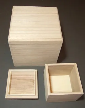 plain wooden box with lid