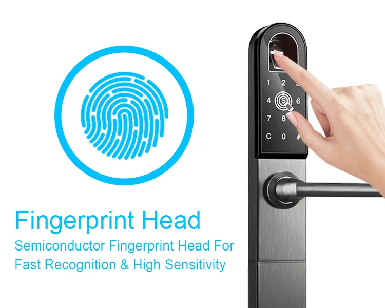 Eseye APP Remote Control Code Biometric Fingerprint Door Lock Bluetooth Smart Digital Lock Door