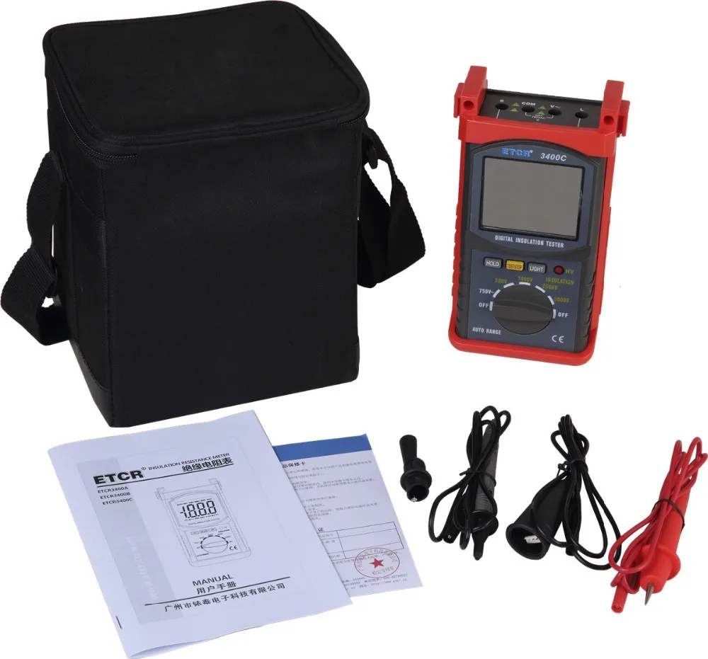 Etcr3400c High Voltage 5kv Insulation Resistance Tester Meter Megger 3% ...