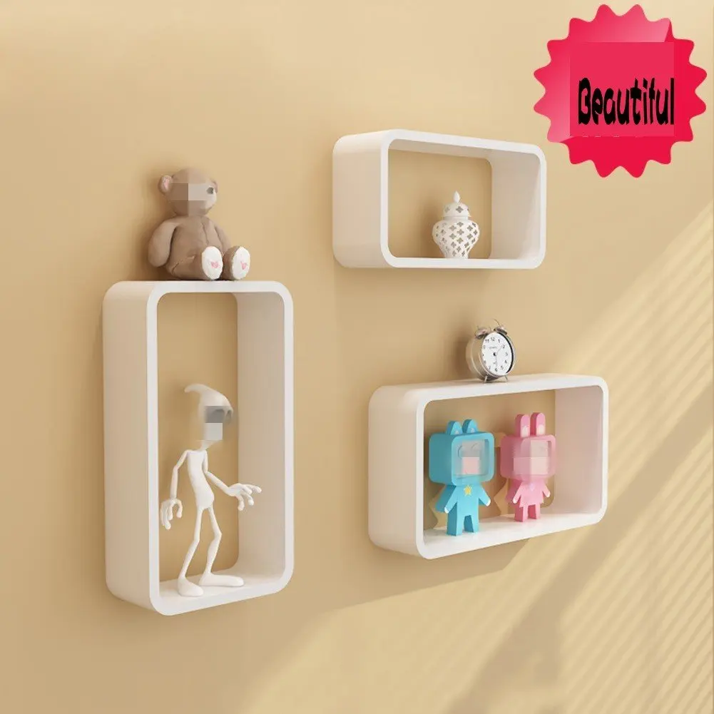 Wood wall corner shelves set, Floating picture display shelf set decorative storage shelving bookshelf cross display wall shelf creative modern simple for living room-K