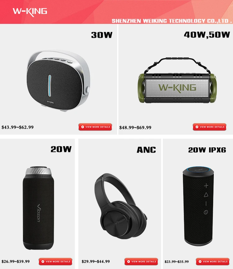 w-king 60w 100w portable super bass bluetooth speaker with remote controller and wireless mic - ANKUX.COM
