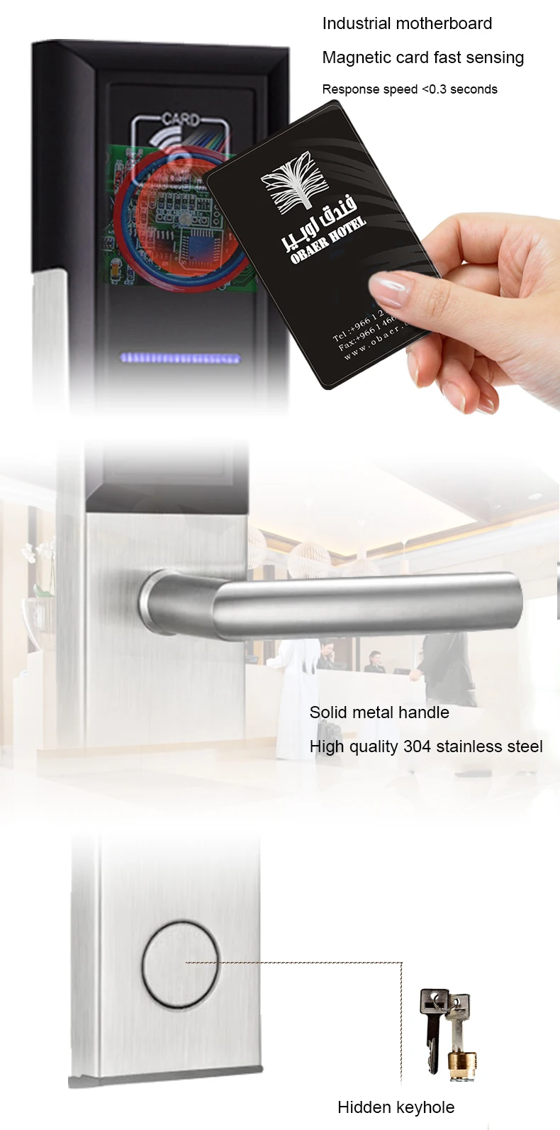 CARDORIA Hotel Lock Hotel Intelligent Card Swipe Door Lock Apartment Hotel Rental Room IC Card Lock Factory Direct Selling