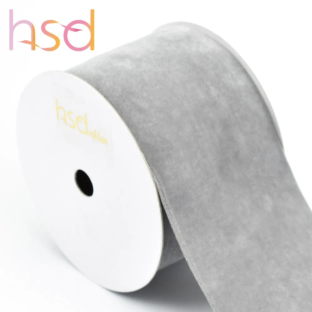 Wholesale 50mm Soft Downy Silk Gray Velvet Ribbon Buy 50mm Velvet