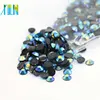 XULIN 3mm 4mm 5mm 6mm Jet Plated Blue DIY Non Hot Fix Resin Stones , D-A055-Jet Plated Blue