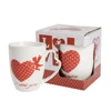 New design Valentine's Gift love heart shape handle ceramic mugs with color box