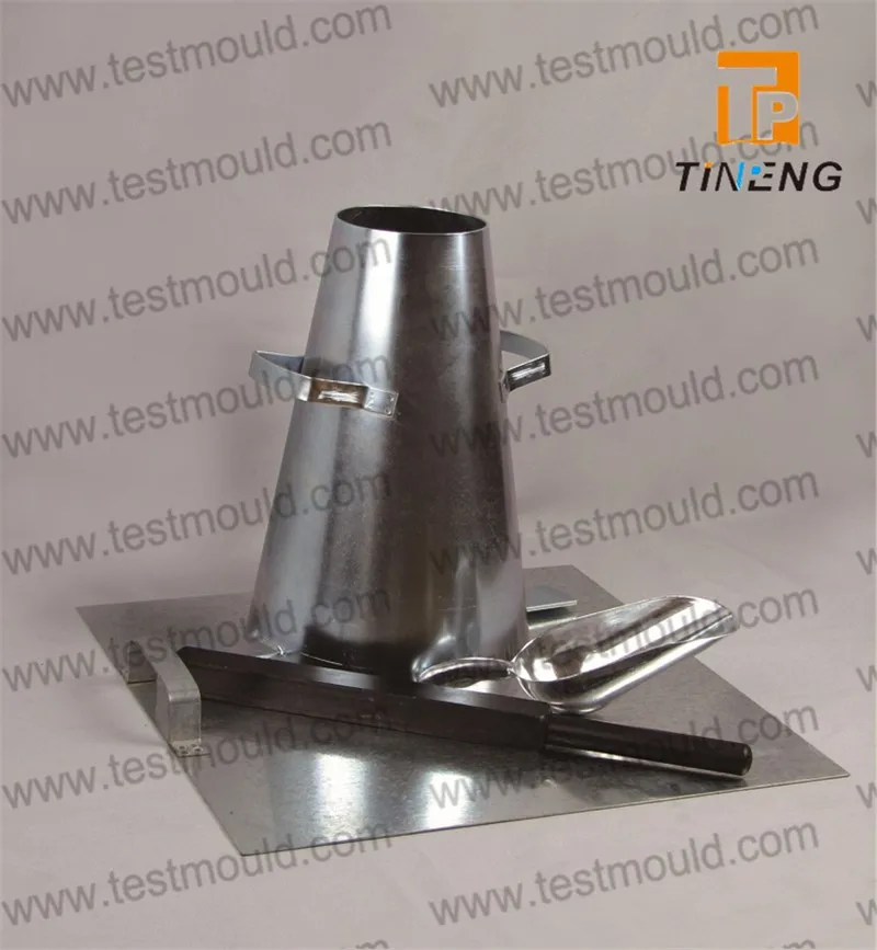 Steel Concrete Slump Cone Test Set With Plate And Scoop Tamping Bar