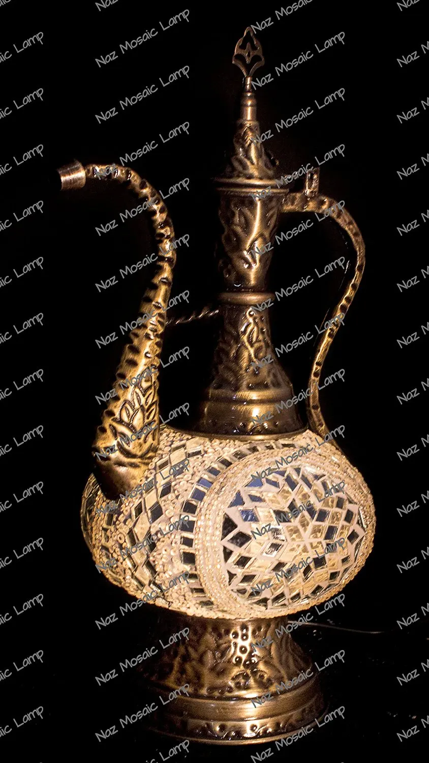 Mosaic Table Lamp,Lamp Shade,Turkish Lamp,Moroccan Lamp,Pitcher Lamp,Ewer Lamp