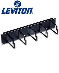 Leviton 49253-BCM Five-Ring Horizontal Patch Cord Organizer 2RU 4-inch D-Rings