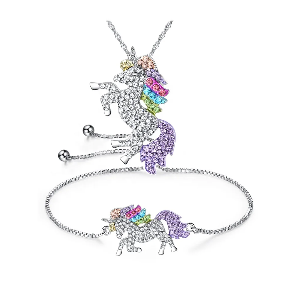 Caballo Colgante Chapado en Oro Joyería Conjunto Multicolor