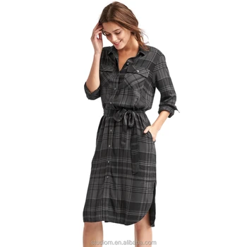 new western wear women ladies clothes long sleeve midi shirt dresses