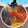 Most beautiful phoenix printed microfiber or 100% Cotton Round Mermaid Beach Towel