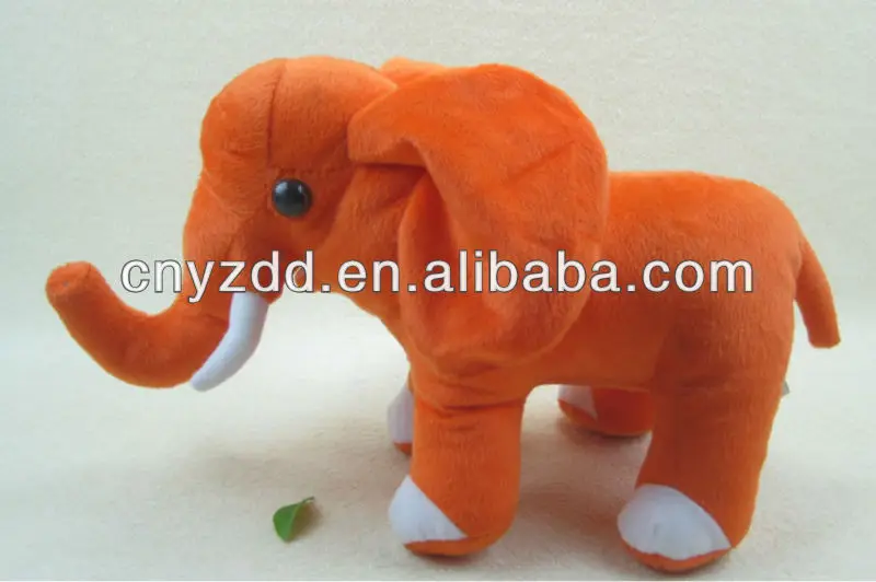 orange elephant stuffed animal