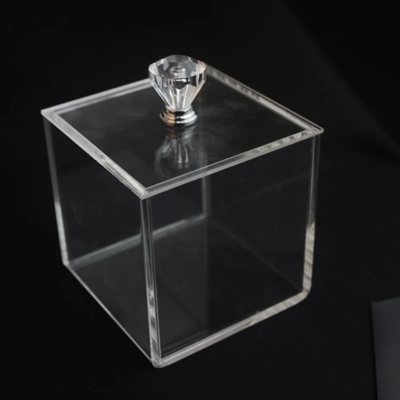 Cheap Mold Injection 9.5 X 9.5cm Clear Acrylic 5-sided Box Crystal Lid ...
