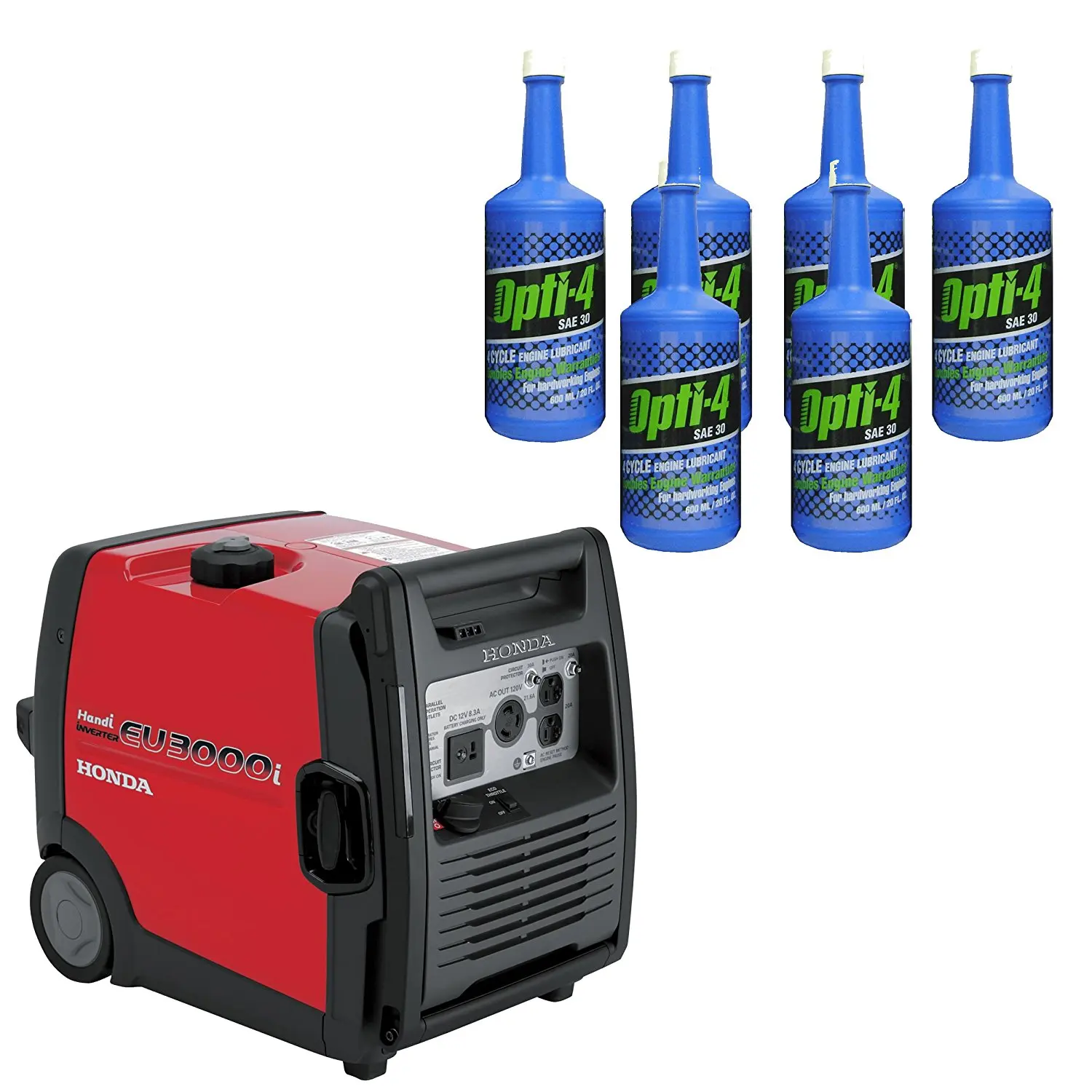 Get Quotations · Honda EU3000I 3000W Handi Generator, (6) Opti-4 Lubricant  for 6 Year