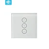 Wireless Wifi Remote Control Glass Material 3 Gang Smart Touch Lamp Dimmer Switch