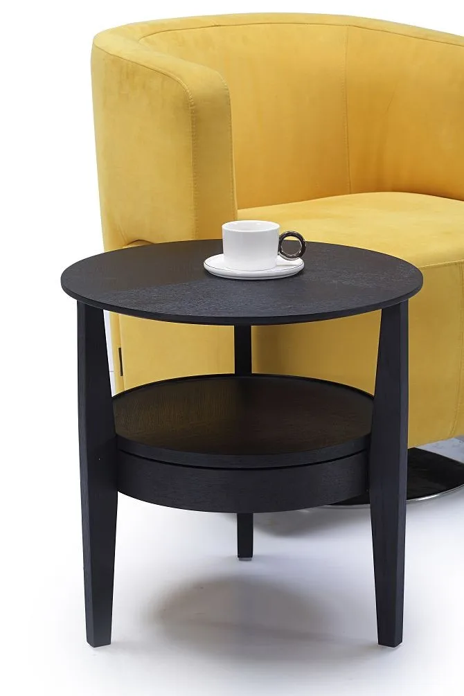 Oak Black Wood Round Modern Office Coffee Table Buy Wood Coffee Table