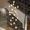 JYL-SJD099 LED Crystal Glass Ball Pendant Meteor Rain Ceiling Light Stair Bar Droplight Chandelier Lighting AC110-240V