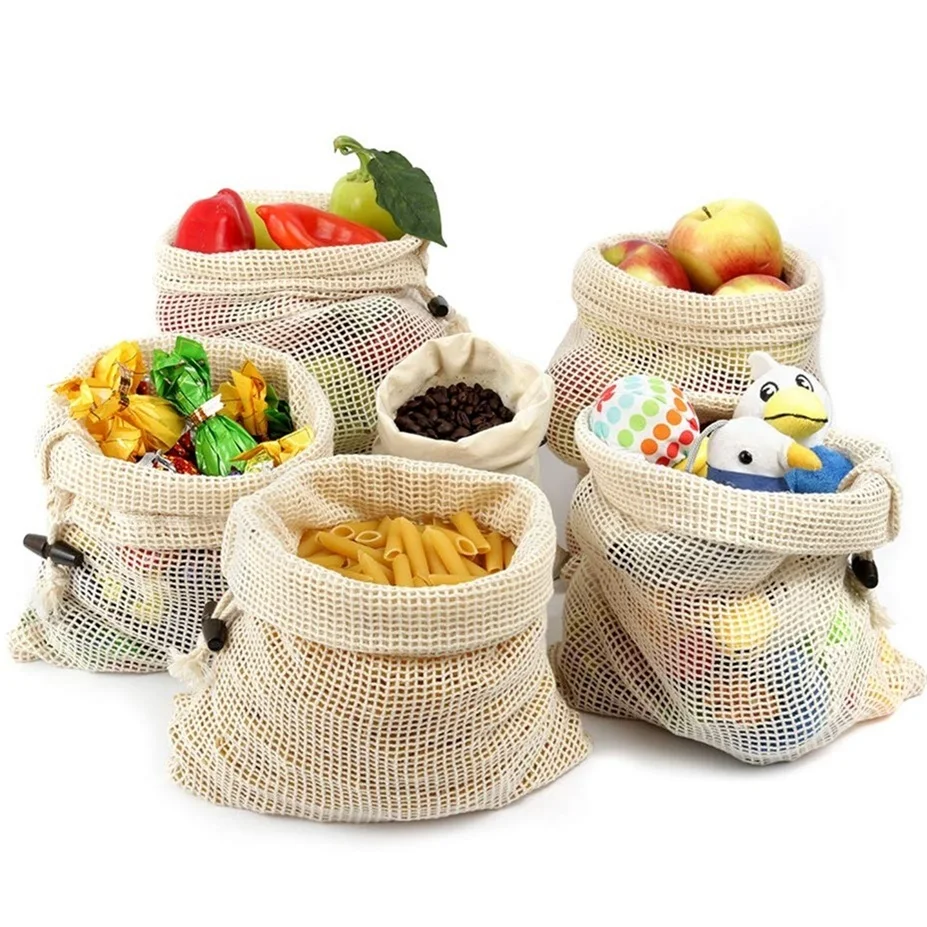 High Quality Mesh Produce Bags Organic Cotton For Fruits And Vegetable