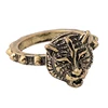 Super fashion make old gold tiger head rings animal jewelry