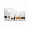 Laminated white kraft paper stand up pouch bag bolsas bolso with windows and ziplock for nut dried fruit