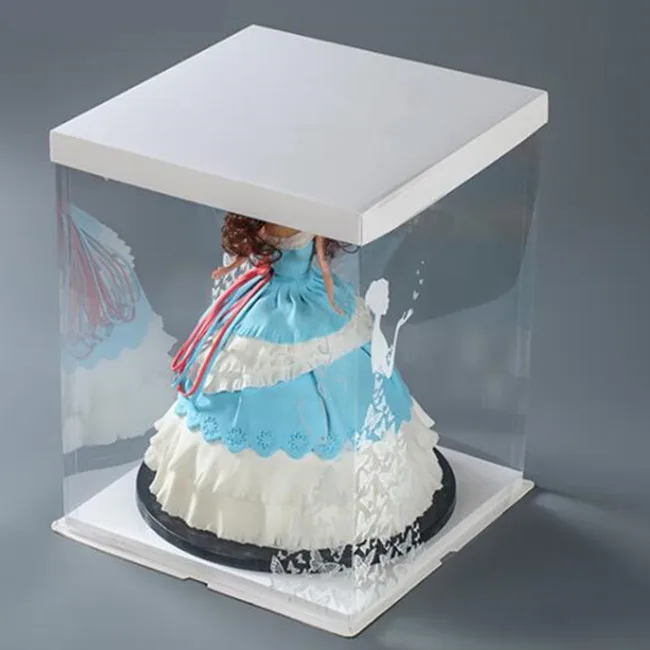 Cake Design Box Foldable High Clear Plastic Custom Luxury Fashion Food