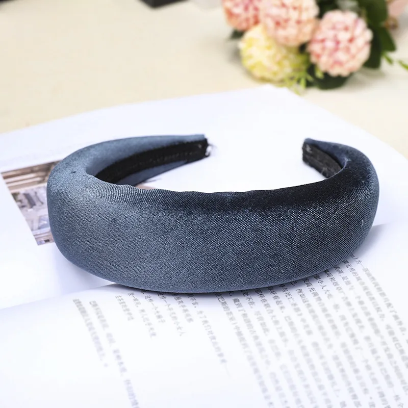 LRTOU Wholesale Ins Hot Sale Hair Accessories Winter Thick Hair Band Sponge Velvet Plain Plastic Headband For Girls
