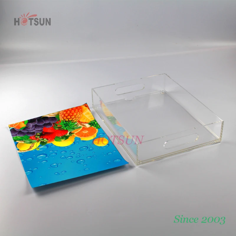 20x30cm Plastic Beer Serving Tray Perspex Bar Wine Insert Tray Clear