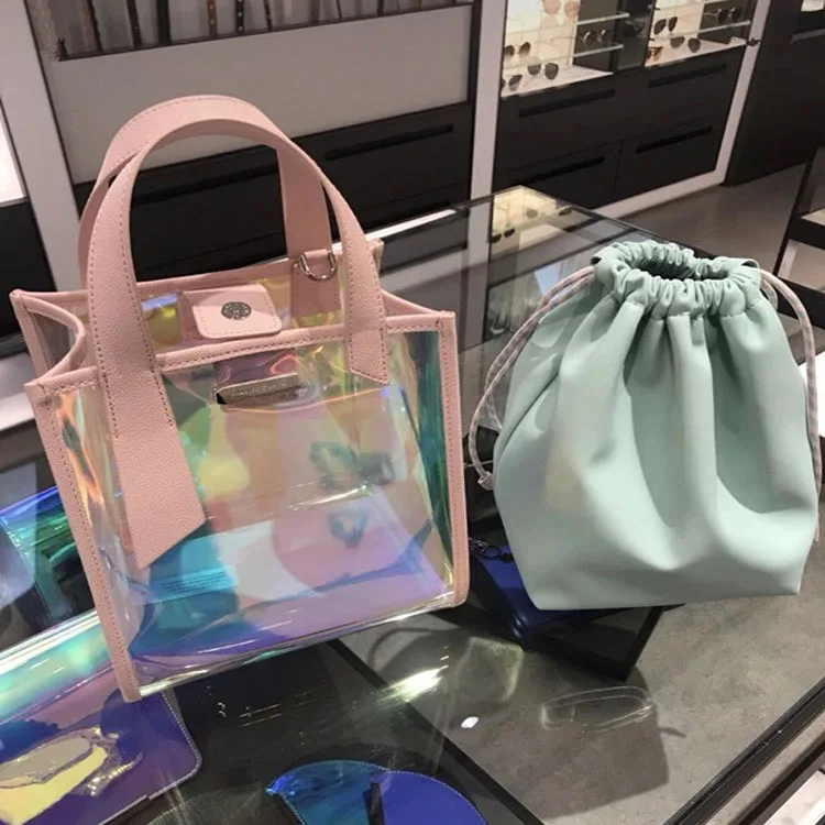 Transparent Hologram Pvc Laser Tote Holographic Bag - Buy Holographic